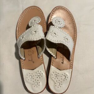 Jack Rogers White Leather Sandals 8M